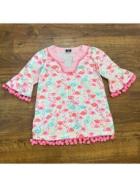 Mud pie flamingo tunic coverup dress